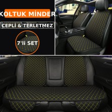 Volkswagen Jetta (1992 Öncesi) 1979–1992 Uyumlu 7 Parça Kapitone Araba Koltuk Kumaş Kumaş Siyah Sarı - Kaymaz | Trobus