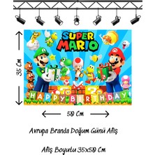 Mario Super Mario Temalı Doğum Günü Afişi