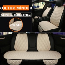 Ford Focus Sedan 2005–SONRASI Uyumlu 7 Parça Kapitone Araba Koltuk Kumaş Kumaş Bej - Kaymaz | Trobus