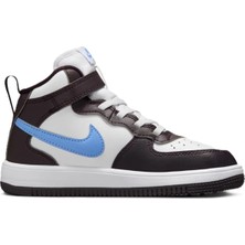 Nike Force 1 Mid Eaesyon Af1(Ps) Leather Unisex Sneaker Hakiki Deri Bilekli Günlük Spor Ayakkabı Beyaz