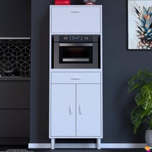 Modilayn Vio (55X163,4X32,5 Cm) Çekmeceli, Kapaklı, Ekmeklikli. Mini/midi Mikrodalga Mutfak Dolabı