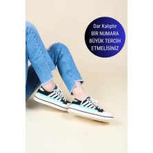 Birikon GUJA Cilt Garnili Keten Sneakers SİYAH
