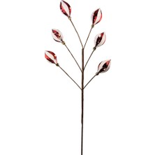 Yılbaşı Süsü Konik Dal Kırmızı Beyaz 60 cm