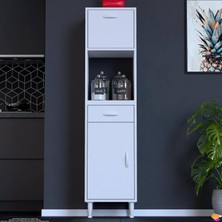 Modilayn VİO Çok Amaçlı Dolap: (45x163.4x32,5 cm) ölçülerinde, çekmeceli ve kapaklı mutfak dolabı.