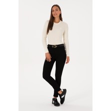 U.S. Polo Assn. Kadın Siyah Toothpick Fit Kanvas Pantolon 50317139-VR046