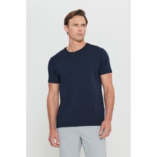 ALTINYILDIZ CLASSICS Erkek Lacivert 360 Derece Her Yöne Esneyen Slim Fit Dar Kesim Bisiklet Yaka Tişört