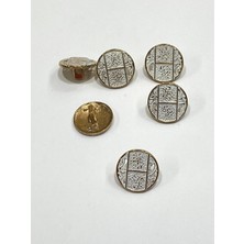 Antik Gold Zemin / Metal Düğme / 1,8 cm / 6 Lı Set / (M09089)/