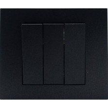 Ovivo Grano Metalik Siyah Üçlü Anahtar