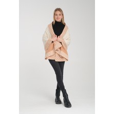 T-Crazy Knitwear Bohem Kışlık Triko Şal, Çift Katlı ve Çift Taraflı Triko Örme Omuz Şal