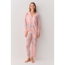 Suwen Flower Gömlek Yaka Pijama Takımı