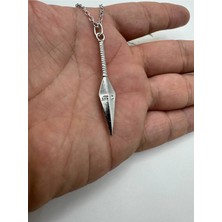Herşey Nota Mızrak Ucu Desen Unisex Kolye – Savaşçı Ruhlara Özel Metal Tasarım Metal  Zincirli
