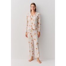 Suwen Sofia Gömlek Yaka Pijama Takımı