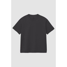Tommy Life Antrasit Baskılı O Yaka Rahat Form Battal Büyük Beden Erkek T-Shirt - 88472