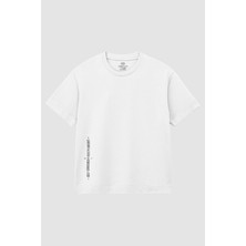 Tommy Life Beyaz Baskılı O Yaka Rahat Form Battal Büyük Beden Erkek T-Shirt - 88472