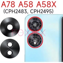 Oppo A78 A58 A58X 5g  Kamera Lens Camı CPH2483 CPH2495 Için Arka Arka Kamera Cam Lens Değişimi Yapışkanlı Etiketle