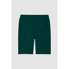 Çam Yeşil Rahat Form Bağcıklı Cep Detaylı Battal Büyük Beden Erkek Şort - 81297