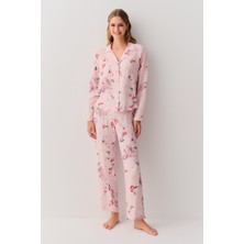 Suwen Romantica Gömlek Yaka Pijama Takımı