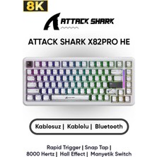 Attack Shark X82 Pro He Hall Effect Rapid Trigger Snaptap Mekanik Klavye %75 Dizilim Manyetik Switch