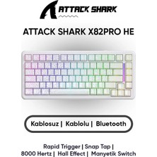 Attack Shark X82 Pro He Hall Effect Rapid Trigger Snaptap Mekanik Klavye %75 Dizilim Manyetik Switch