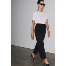 Gabardin Ipli Paça Lazerli Pantolon