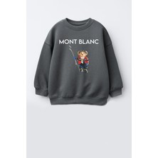 Erkek Çocuk Ayıcık Baskılı 3 Iplik Kumaş Pamuklu Sweatshirt