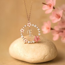Harfli Bahar Işıltısı Rose Gümüş Kolye