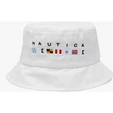 Nautica Unisex Beyaz Baskılı Şapka