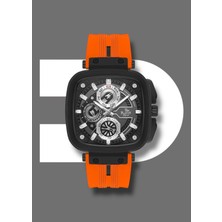 Platin Pierre HDS-PL-1038GD-ZQ2 Silikon Kordon Fonksiyonları Aktif Kare Erkek Kol Saati