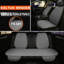 Mitsubishi Carisma 1995–2002 Uyumlu 7 Parça Kapitone Araba Koltuk Kumaş Kumaş Gri - Kaymaz | Trobus