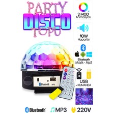Sihirli LED Dönen Disko Topu Kablosuz Bluetooth USB Mp3 Kumandalı 360° Renkli Işık 165X165X150MM