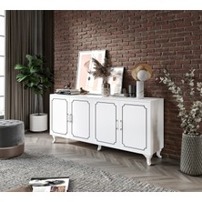 Stil Modern Tasarımlı 4 Kapaklı Çok Amaçlı Konsol Tamamı MDF 180 cm Genişlik 81 cm Yükseklik