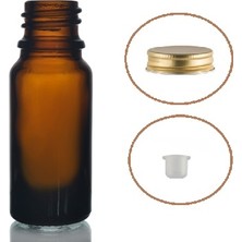 Ziylan 5 ml Kahverengi Şişe Metal Gold Düz Kapaklı, 30 Adet, Cam Şişe, Esans Şişesi, Yağ Şişesi, Kozmetik Şişesi