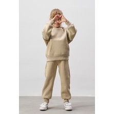 Dikiş Detaylı Kapşonlu Kız  Çocuk Alt Üst Eşofman Takımı