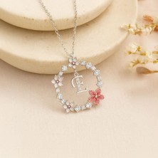 Harfli Bahar Işıltısı Beyaz Gümüş Kolye