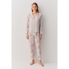 Suwen Larisa Gömlek Yaka Pijama Takımı