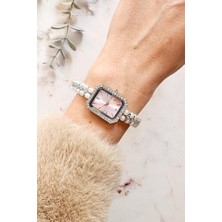 Phoebe Pembe Kadran Inci Taşlı Kadın Kol Saati