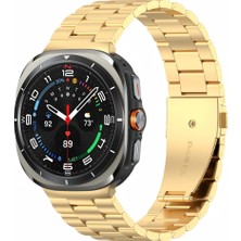 Mobicas Galaxy Watch 8 40MM / 44MM Uyumlu Klasik Metal Kordon-04 Gold