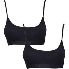 Pedli Ip Askılı Siyah Büstiyer 2 Adet