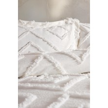 Bohera Tek Kişilik Yatak Örtüsü Ekru