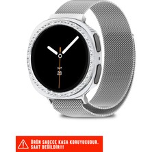Samsung Galaxy Watch 8 40MM Uyumlu Darbelere Dayanıklı Diamond Taşlı Sert Pc Kasa Koruyucu