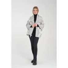 T-Crazy Knitwear Etnik Desenli Kışlık Triko Şal, Çift Katlı ve Çift Taraflı Triko Örme Omuz Şalı -