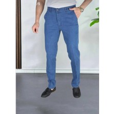 Klasik Kesim Siyah Likralı Erkek Yan Cepli Klasik Kot Pantolon Likralı Yuksek Bel