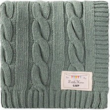 Saç Örgü Triko Battaniye 80X100 cm (+/-5 Cm) Mint Yeşili