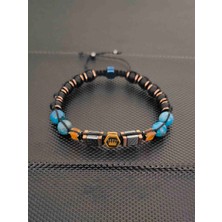 8 mm Apatit-2 Adet Küp Baltık Damla Kehribar-Rolex Armalı Hematit -Oniks Doğaltaş Bileklik Takı Aksesuar Erkek Bileklik