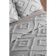 Bohera Tek Kişilik Yatak Örtüsü Açık Gri