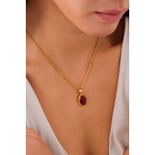 14 Ayar Altın Firuze & Akik Taşlı Kolye