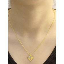 14 Ayar Altın Kalpli I Harfli Kolye