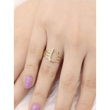 14 Ayar Altın Kaburga Ü Harfli Yüzük