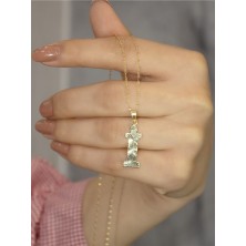 ZEYNEPLİ GOLD 14 Ayar Altın Press Füzyon İ Harfli Kolye