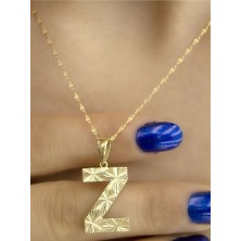 ZEYNEPLİ GOLD 14 Ayar Altın Büyük Füzyon Z Harfli Kolye